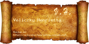 Veliczky Henrietta névjegykártya